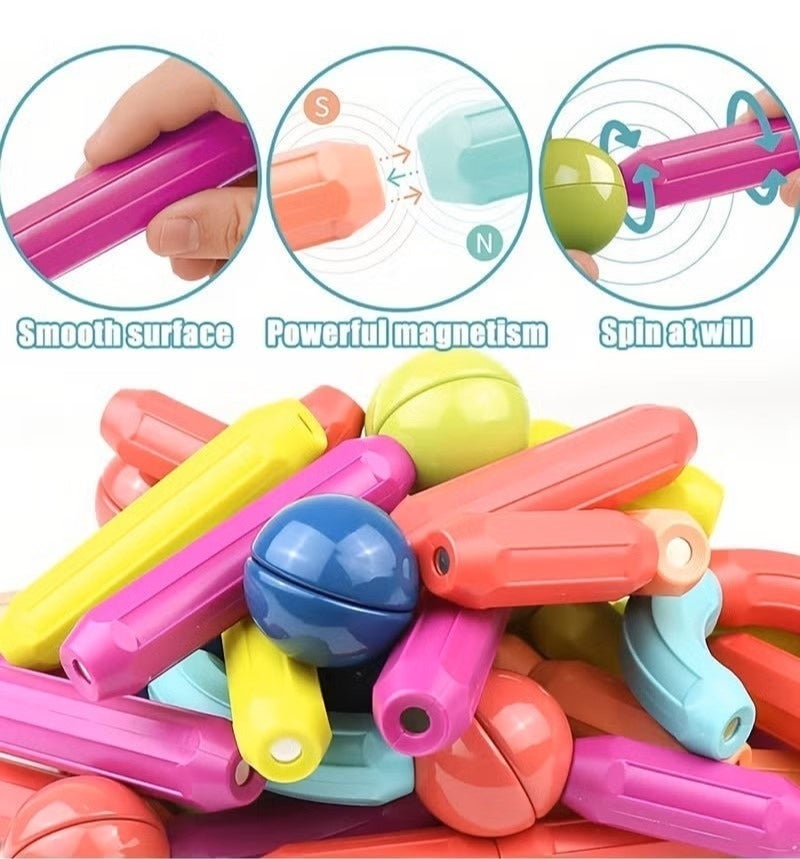 O2. Magnetic Building Sticks and Balls Construction Set 42PCS Educational STEM Magnetic Toy for Kids 3+ - Image 2