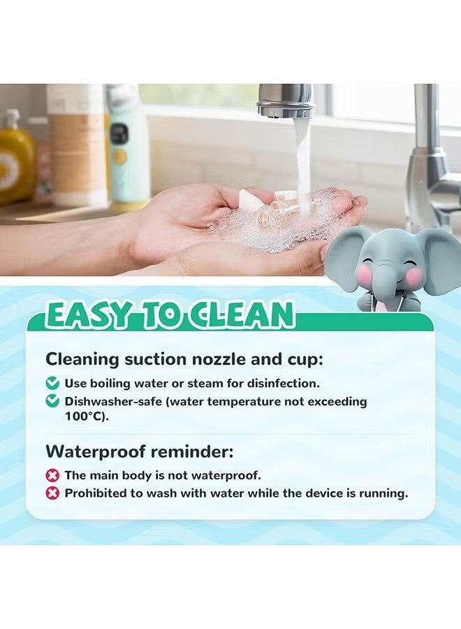 NH Automatic Baby Nasal Aspirator Nasal Vacuum Cleaner For Infant Safety Electric Silent Cleaner With LED Light Music Rechargeable Nose Aspirator With 3 Tips And 1 Tweezers - Image 2