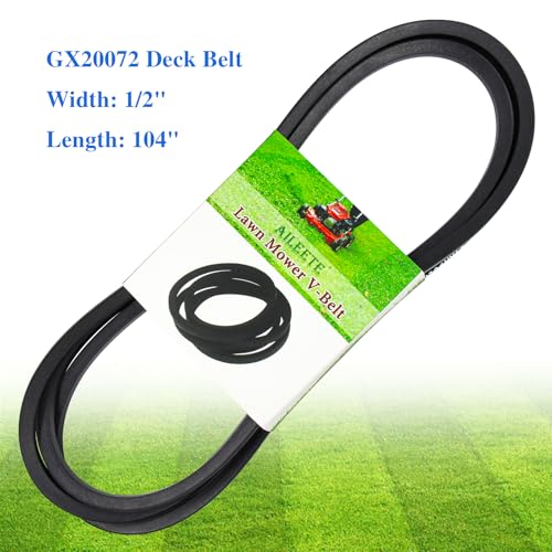 AILEETE GX20072 Deck Belt 1/2" x 104" for John Deere D100, D105, D120, D125, D130, E100, E130, L100, L110, L111, L118, LA115 Lawn Tractor with 42'' Deck, Replace John Deere 42 inch Deck Belt UC32283 - Image 2
