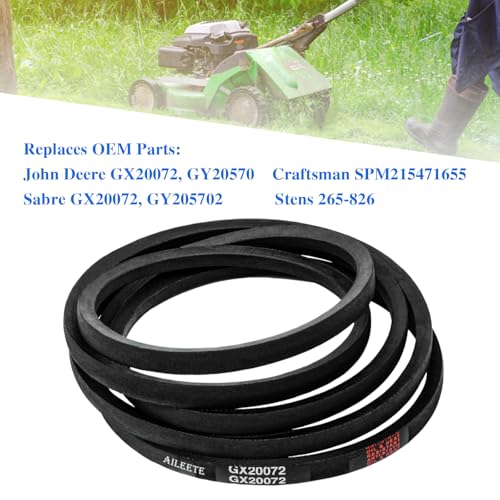 AILEETE GX20072 Deck Belt 1/2" x 104" for John Deere D100, D105, D120, D125, D130, E100, E130, L100, L110, L111, L118, LA115 Lawn Tractor with 42'' Deck, Replace John Deere 42 inch Deck Belt UC32283 - Image 3