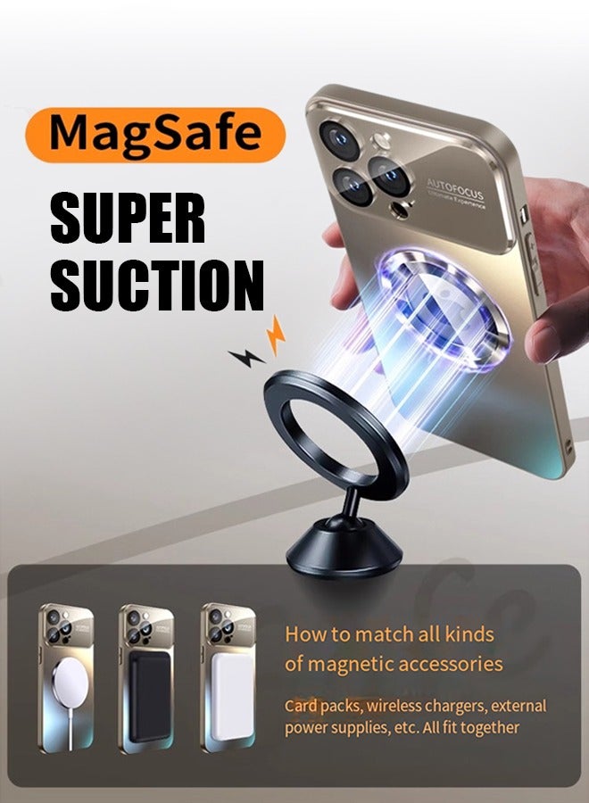 iPhone 15 Pro Max Case Cover Compatible with Magsafe Magnetic Designed Shockproof Case Equipped with lens film and Integrated dustproof net Cover Back Hard Cases Gray - Image 2