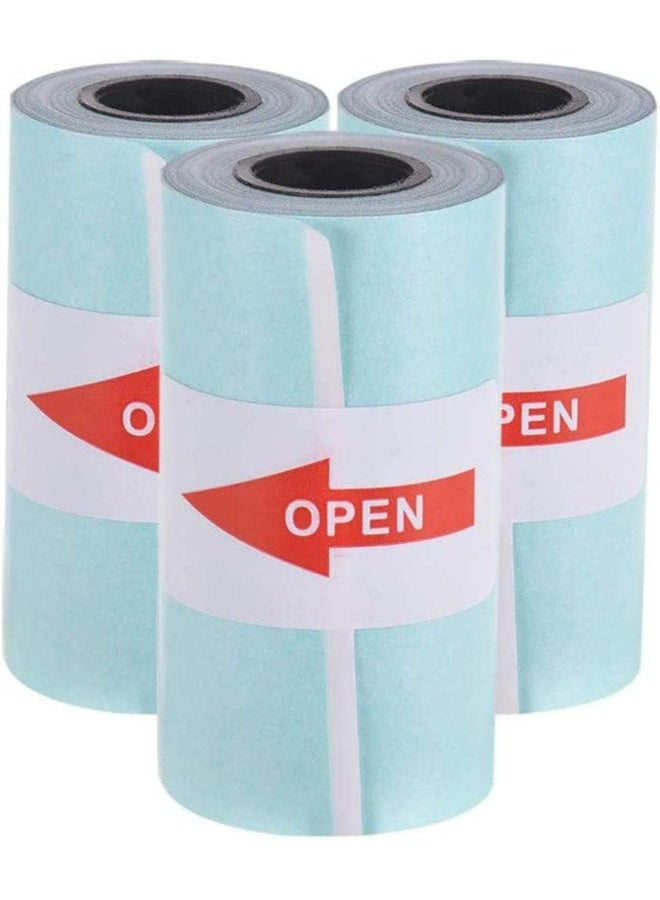 Generic Printable Sticker Paper Roll Direct Thermal Paper with Self-adhesive 57 * 30mm(2.17 * 1.18in) for PeriPage A6 Pocket Thermal Printer for PAPERANG P1/P2 Mini Photo Printer, 3 Rolls  - Image 1