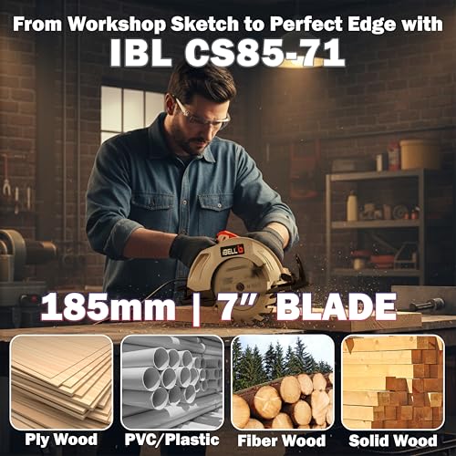 IBELL TOOLS IBELL Circular Saw CS85-71 |1400W 185mm Blade, 4800 RPM High-Speed Cutter with Copper Armature Motor, 58mm Cutting Depth, Bevel Cuts up to 45°| For Wood, Marble & Concrete | 6-Month Warranty. - Image 2