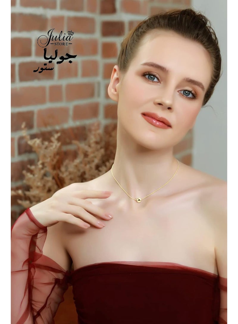 جوليا ستور قلادة ذهبية مطلية بالذهب عيار 18 قيراطًا من الفولاذ المقاوم للصدأ، عصرية فاخرة بسيطة عائمة، قلادة ذهبية أنيقة للمشاهير، هدية مجوهرات للنساء، المجوهرات التي يجب أن تمتلكيها - Image 3