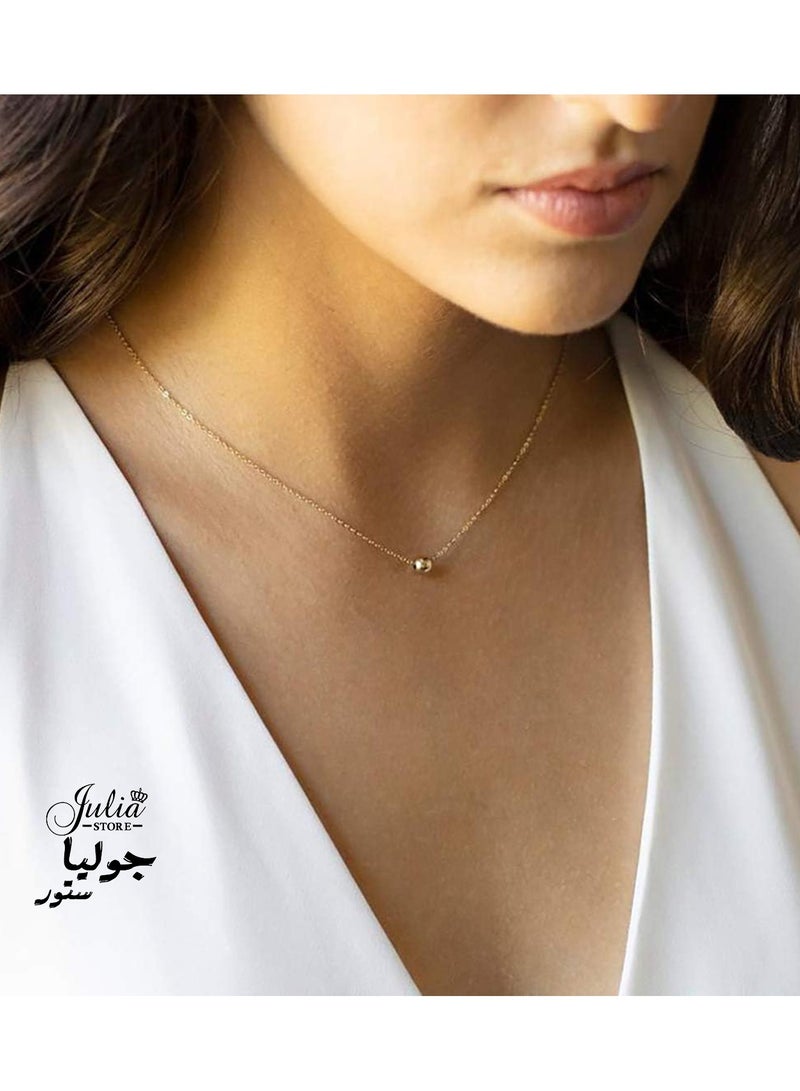 جوليا ستور قلادة ذهبية مطلية بالذهب عيار 18 قيراطًا من الفولاذ المقاوم للصدأ، عصرية فاخرة بسيطة عائمة، قلادة ذهبية أنيقة للمشاهير، هدية مجوهرات للنساء، المجوهرات التي يجب أن تمتلكيها - Image 4