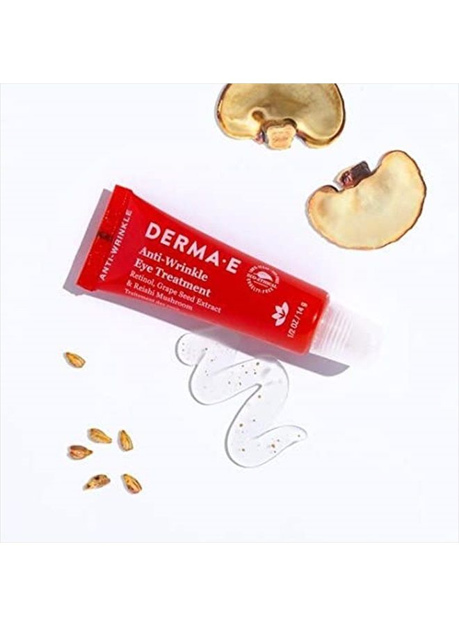 derma-e Anti-Wrinkle Eye Treatment – Anti-Aging Eye Cream with Retinol, Grape Seed Extract and Reishi Mushroom – Hydrating Eye Serum for Under Eye and Eyelids, 1/2 oz - Image 4