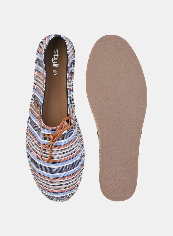Styli Summer Stripe Canvas Slip On Espadrilles