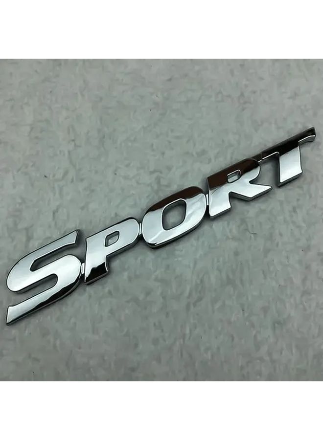 Black 3D Chrome Sport Metal Car Badge Emblem for Auto Door Decoration Glossy Finish - Image 1
