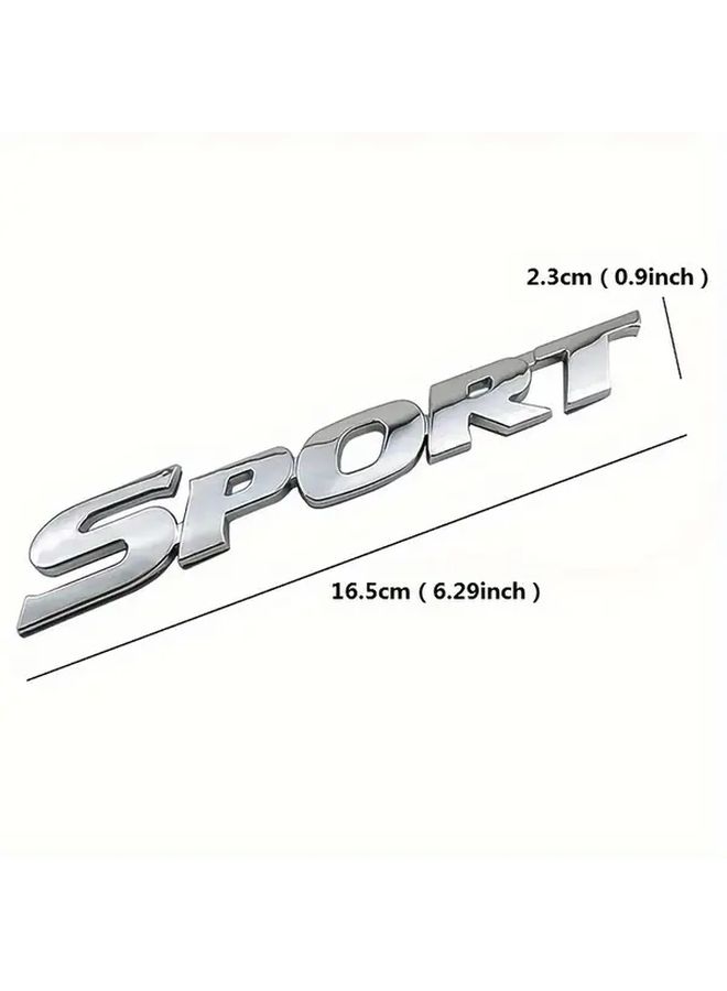 Black 3D Chrome Sport Metal Car Badge Emblem for Auto Door Decoration Glossy Finish - Image 2