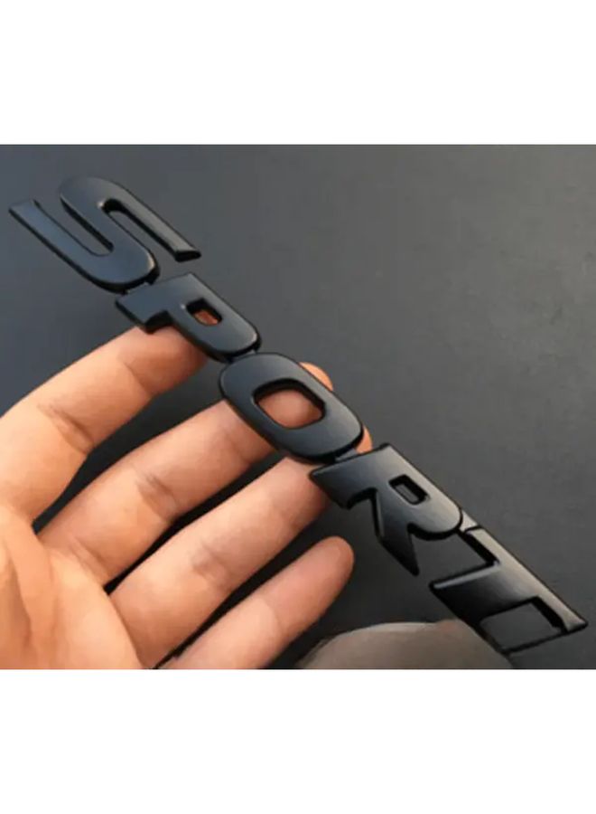 Black 3D Chrome Sport Metal Car Badge Emblem for Auto Door Decoration Glossy Finish - Image 3