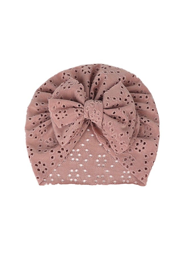 Breathable Soft Big Bow Turban Hats Beanie Caps Headwraps for Baby Girls Infants Toddlers Kids Cute Toddler Cap Bun Knot 6 Pack  - Image 2