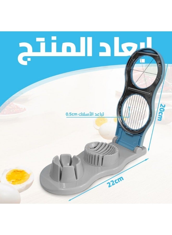 قطاعة بيض مسلوق متينة متعددة الوظائف لتقطيع البيض المسلوق والموز والفراولة والفواكه الناعمة والاطعمة - Image 3