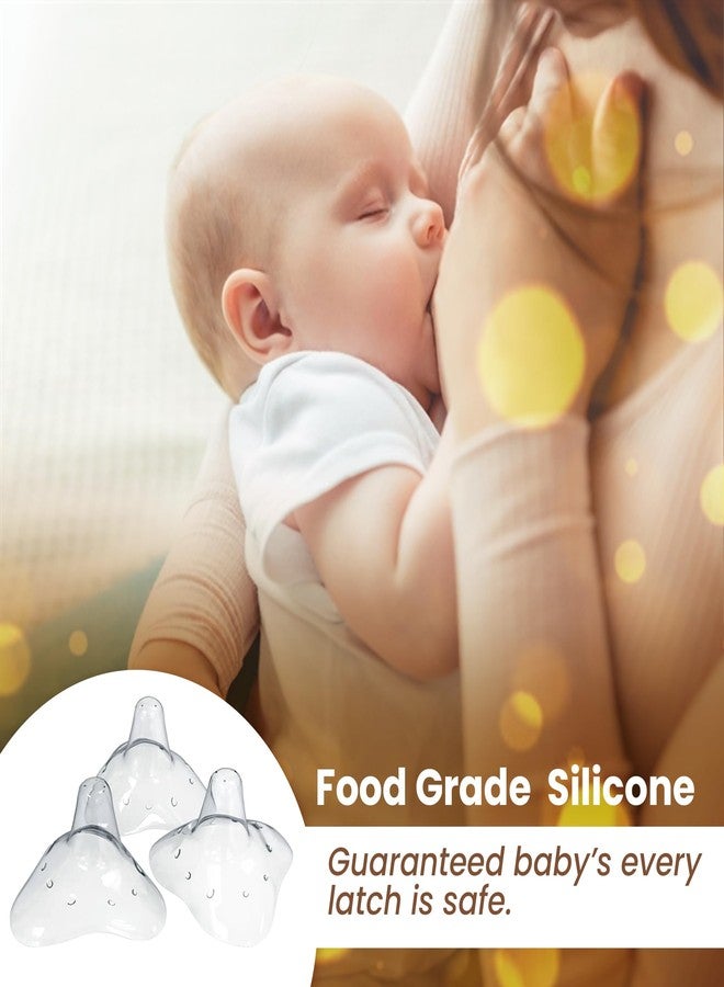 purifyou Nipple Shields for Nursing Breastfeeding Newborn, 24mm / 20mm / 18mm / 16mm, Set of 3 Silicone Nipple Shield with Free Case Latch Assist Nipple Guard & Breastfeeding Shield (16mm) - Image 2