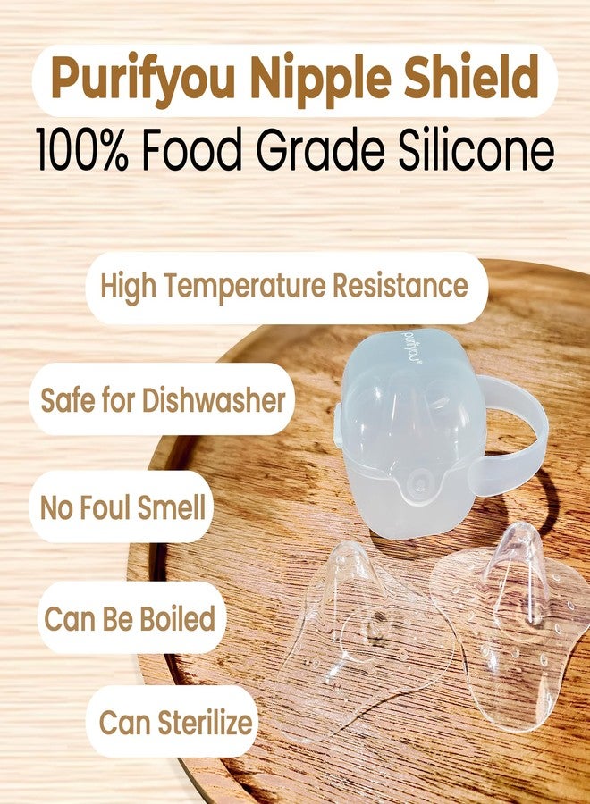 purifyou Nipple Shields for Nursing Breastfeeding Newborn, 24mm / 20mm / 18mm / 16mm, Set of 3 Silicone Nipple Shield with Free Case Latch Assist Nipple Guard & Breastfeeding Shield (16mm) - Image 4