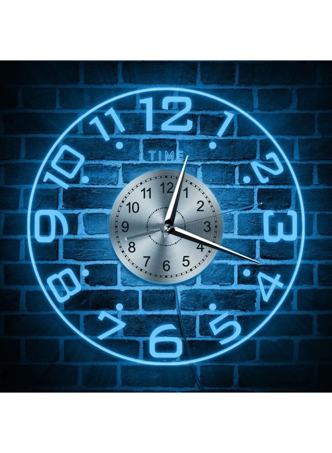 Timethink 12'' LED Lighted Wall Clock with Light 7 Luminous Modes, Modern Big Numbers Wall Clock Silent Quartz Night Light Wall Clock, Easy to Read Battery Operated Decorative Wall Clock for Living Room Bedroom - Image 2