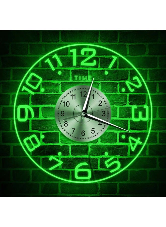 Timethink 12'' LED Lighted Wall Clock with Light 7 Luminous Modes, Modern Big Numbers Wall Clock Silent Quartz Night Light Wall Clock, Easy to Read Battery Operated Decorative Wall Clock for Living Room Bedroom - Image 3