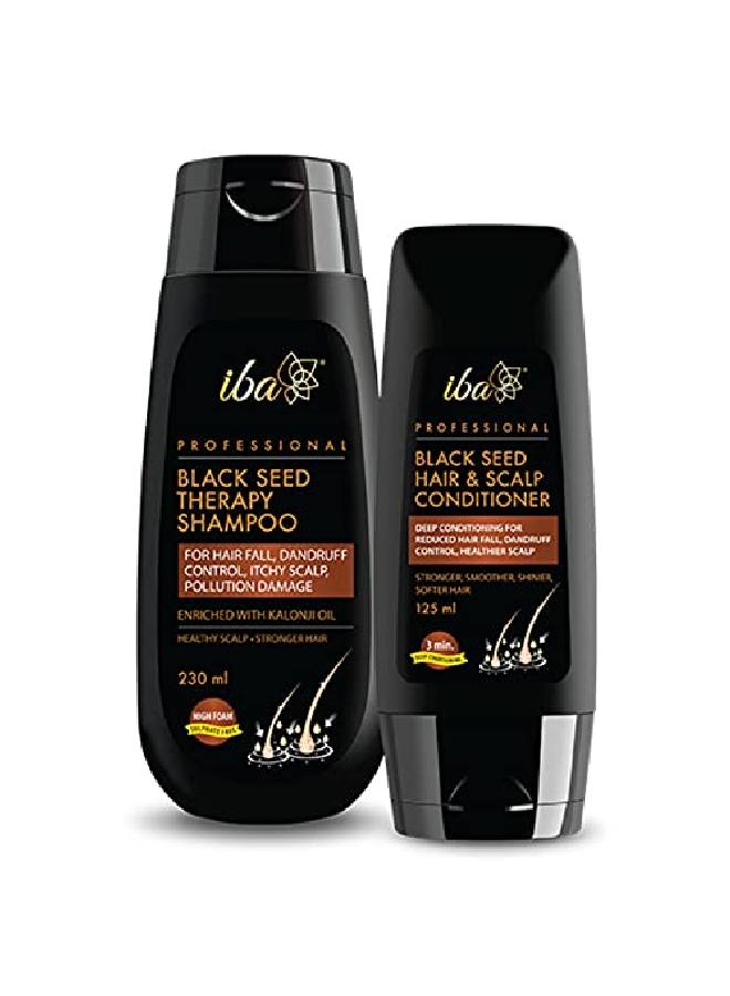 Iba شامبو بلسم علاج حبة البركة (مجموعة من 2) خالي من الكبريتات خالي من البارابين لمحاربة تساقط الشعر القشرة فروة رأس حاكة - Image 1