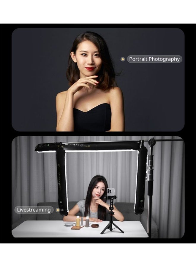 مصباح أنبوبي LED محمول بقوة 20 وات، مزود بإضاءة تعبئة مغناطيسية ثنائية اللون، و12 تأثيرًا خاصًا، وبطارية قابلة لإعادة الشحن للتصوير الفوتوغرافي والبث المباشر - Image 3