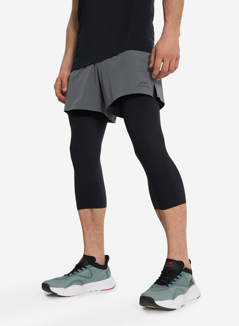 Athlex PowerLIFT Men's Training Pants – Black, 3/4 Length, Anti-Odor Technology, Flat Seams, Comfortable Fit, Ideal for Summer Workouts - Image 4