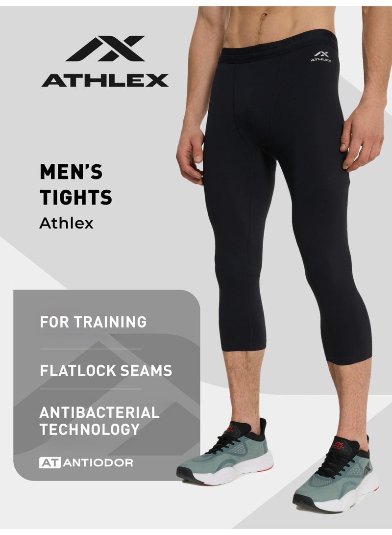 Athlex PowerLIFT Men's Training Pants – Black, 3/4 Length, Anti-Odor Technology, Flat Seams, Comfortable Fit, Ideal for Summer Workouts - Image 2