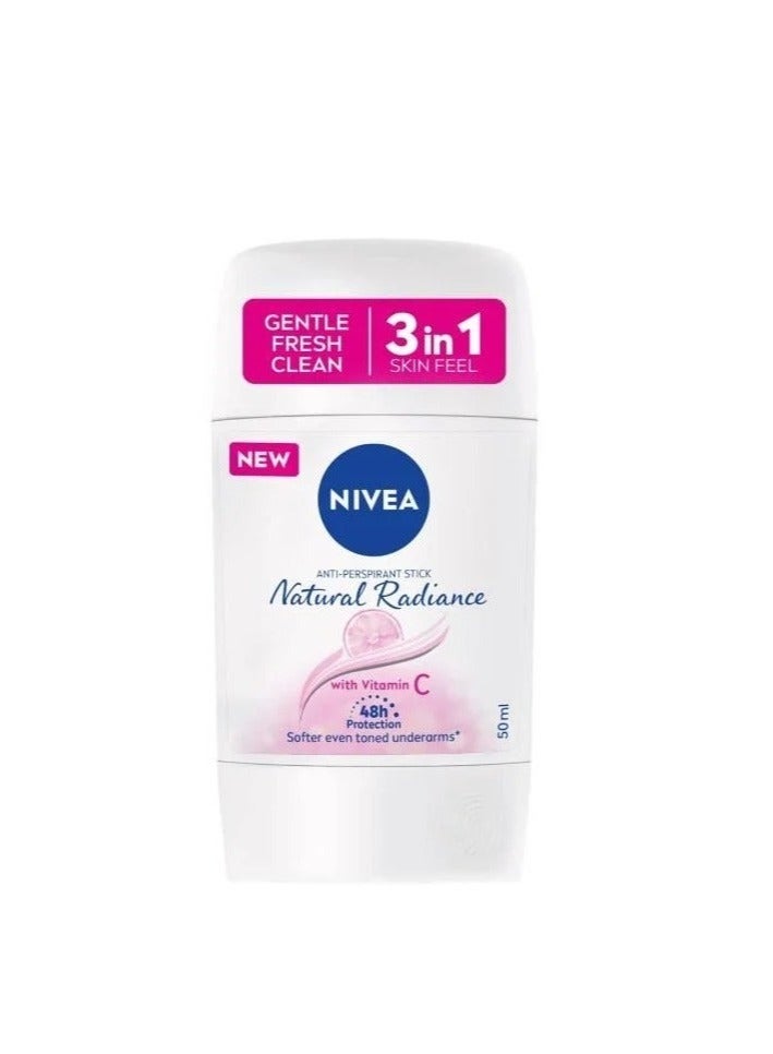 Nivea Nivea Antiperspirant Stick For Women 48h Protection Natural Radiance Vitamin C 50ml - Image 1