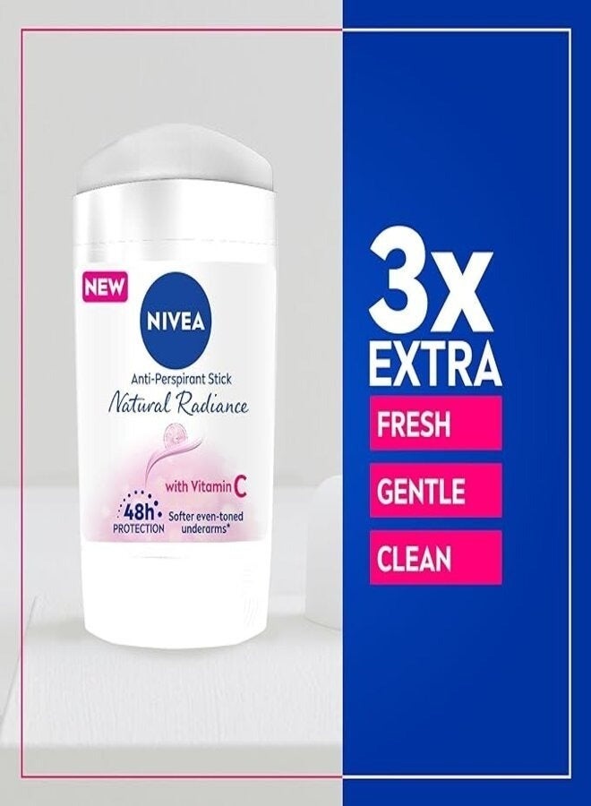 Nivea Nivea Antiperspirant Stick For Women 48h Protection Natural Radiance Vitamin C 50ml - Image 3