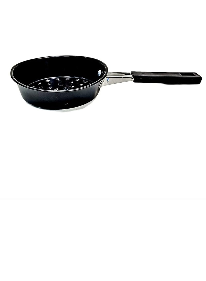 Round Shape Charcoal Holder With Wooden handle Comfort Grip Basket Charcoal Briquet/Charcoal Fuel Holders, Charcoal Baskets For Camping Hiking Outdoor use  - Image 1