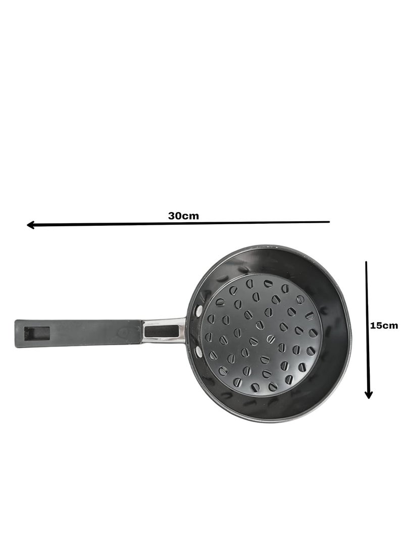 Round Shape Charcoal Holder With Wooden handle Comfort Grip Basket Charcoal Briquet/Charcoal Fuel Holders, Charcoal Baskets For Camping Hiking Outdoor use  - Image 4