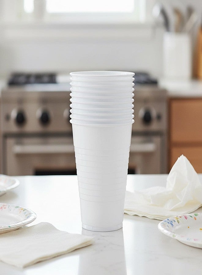 Party Dimensions White Solid Color Plastic Party Cup (12 Oz.) 20 Count - Durable & Stylish, Perfect for Parties, Events & Any Occasion - Image 4