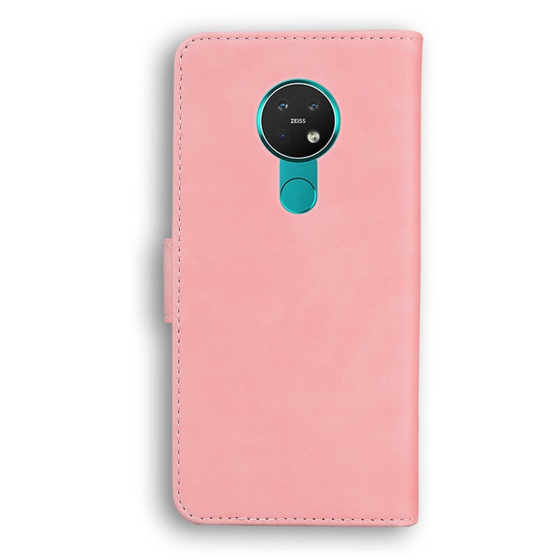 HuHa Case Cover For Nokia 6.2 / 7.2 Skin Feel Pure Color Flip Leather Phone Case(Pink) - Image 3