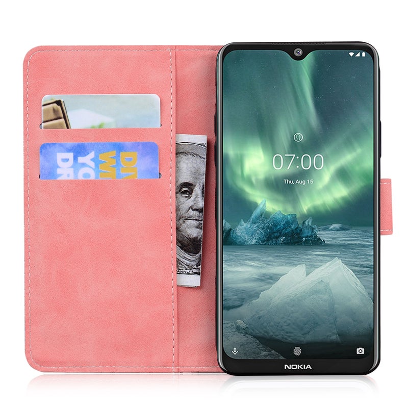 HuHa Case Cover For Nokia 6.2 / 7.2 Skin Feel Pure Color Flip Leather Phone Case(Pink) - Image 4