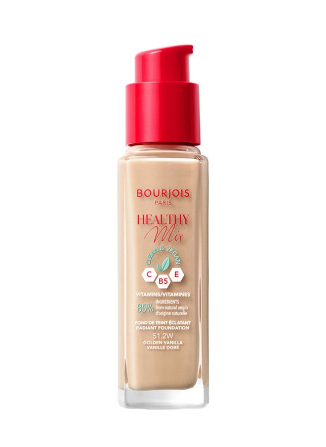 BOURJOIS PARIS - Healthy Mix Clean Foundation - 51.2W - Golden Vanilla, 30ml - Image 1