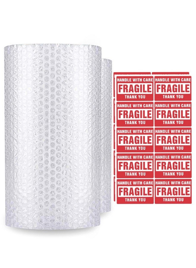 إنكو برودكتس إنكو (عبوتان) 12 بوصة × 72 قدم لفافة تغليف مبطنة بالفقاعات مثقوبة 20 ملصقًا هشًا لنقل مستلزمات صناديق التعبئة والشحن - Image 2