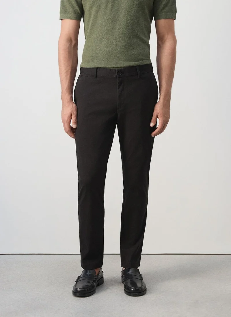Mango Man Prato Cropped Tapered Chino Trousers