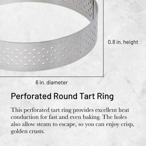 de Buyer Perforated Round Tart Ring - 6” Diameter, 0.8” Height - Perfect for Baking Beautifully Crisp Tarts - Easy to Use & Clean - Made in France - Image 2