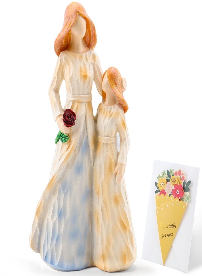 DearKeeps Mom Gifts from Daughter, Mother Daughter Figurine, Hand-Painted Resin Sculpture, Meaningful Birthday Mothers Day Valentines Day Gift, Home Decor Keepsake (Mother Daughter Rose Figurine) - Image 1