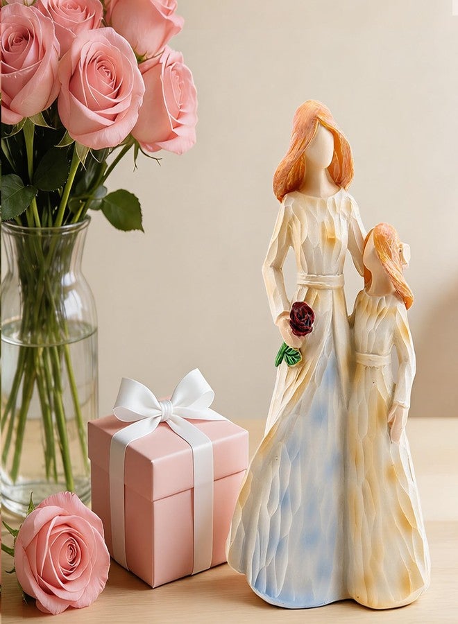 DearKeeps Mom Gifts from Daughter, Mother Daughter Figurine, Hand-Painted Resin Sculpture, Meaningful Birthday Mothers Day Valentines Day Gift, Home Decor Keepsake (Mother Daughter Rose Figurine) - Image 4
