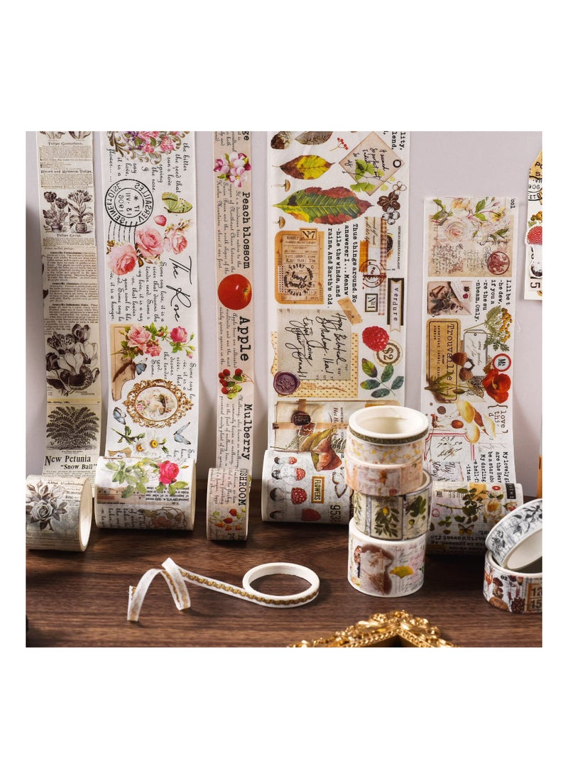 SYOSI 18 Rolls Forest Flower Washi Tape Decorative Washi Masking Tapes Set for Scrapbooking Gift Wrapping Decoration Arts Crafts for Journaling Bullet  Junk Journal DIY Crafts  - Image 2
