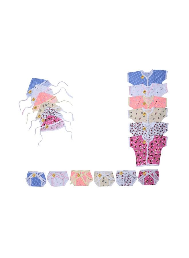 FARETO مجموعة احتياجات يومية للمواليد الجدد مكونة من 3 في 1 في عبوة واحدة (0-3 أشهر، متعددة الألوان) عبوة من 25 قطعة - Image 3