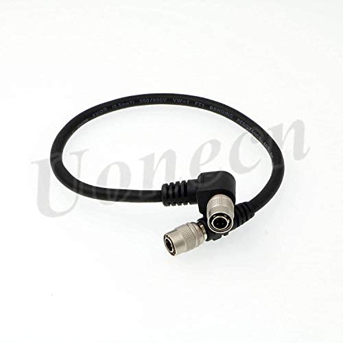 Uonecn 4 PIN Hirose Male Cable, 30cm, Audio/Video, Black, Right Angle & Straight Connectors, Power & Connect Sound Devices Recorder, Wisycom MCR 42s, Camcorder, Camera - Image 3