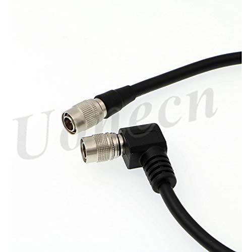Uonecn 4 PIN Hirose Male Cable, 30cm, Audio/Video, Black, Right Angle & Straight Connectors, Power & Connect Sound Devices Recorder, Wisycom MCR 42s, Camcorder, Camera - Image 2