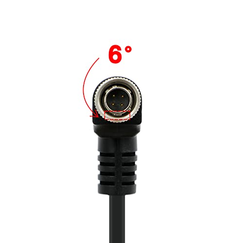 Uonecn 4 PIN Hirose Male Cable, 30cm, Audio/Video, Black, Right Angle & Straight Connectors, Power & Connect Sound Devices Recorder, Wisycom MCR 42s, Camcorder, Camera - Image 4