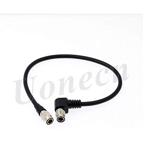 Uonecn 4 PIN Hirose Male Cable, 30cm, Audio/Video, Black, Right Angle & Straight Connectors, Power & Connect Sound Devices Recorder, Wisycom MCR 42s, Camcorder, Camera - Image 1