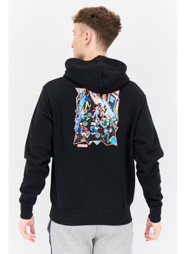 adidas Originals Men Sportswear Fit Long Sleeve Outdoor Hooded Sweatshirt, Black  - Image 3