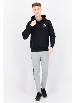 adidas Originals Men Sportswear Fit Long Sleeve Outdoor Hooded Sweatshirt, Black  - Image 2