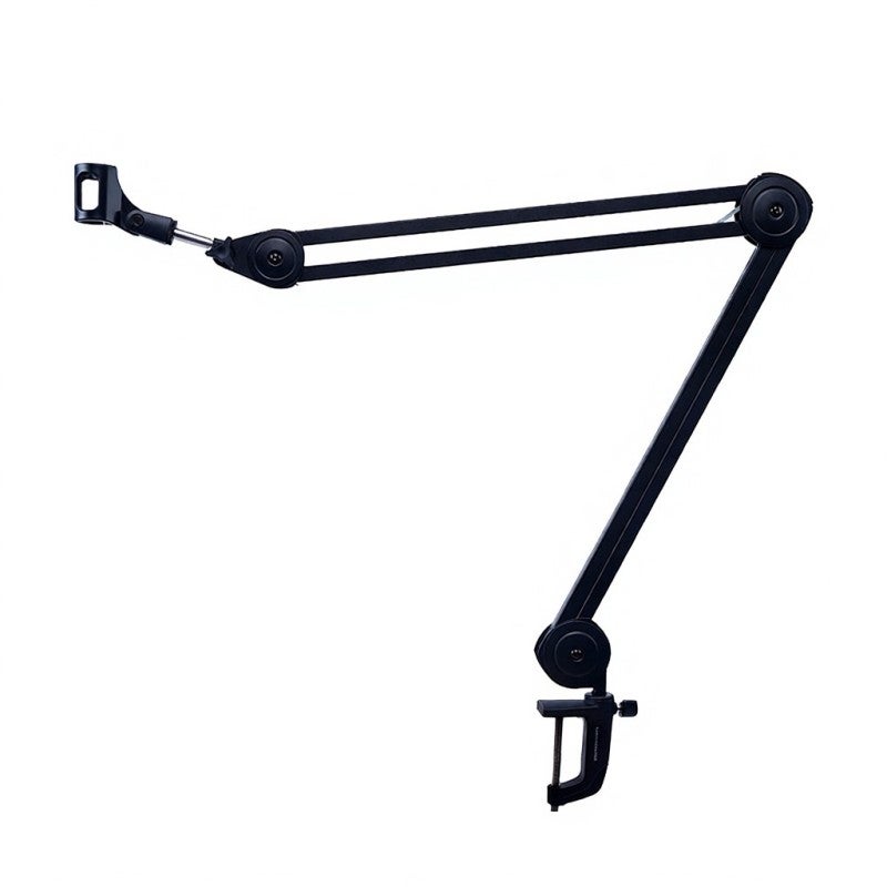 Guitto Desktop Microphone Stand: Black Heavy Duty Foldable Arm With Long Easy Reach Handle - Adjustable Height Angle For Professional Singers Podcasters Gamers Home Studios - Image 1