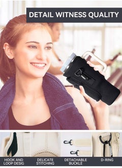 LEOKOR 40oz Water Bottle Carrier Bag, Shockproof Scratchproof Tumbler Sleeve, Insulated Cup Sleeve, Water Bottle Holder with Pouch and Adjustable Strap Black  - Image 2
