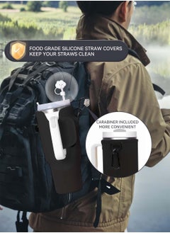 LEOKOR 40oz Water Bottle Carrier Bag, Shockproof Scratchproof Tumbler Sleeve, Insulated Cup Sleeve, Water Bottle Holder with Pouch and Adjustable Strap Black  - Image 5