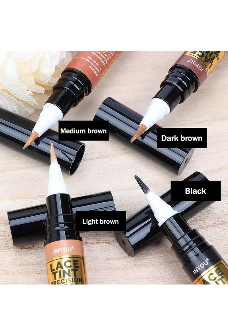INYOU Lace Tint Precision Pen Wig Lace Tint with Brush Applicatior, Easy to use, Long Lasting Formula, Blends Natural, Seamless Finish Waterproof Effect - Image 2