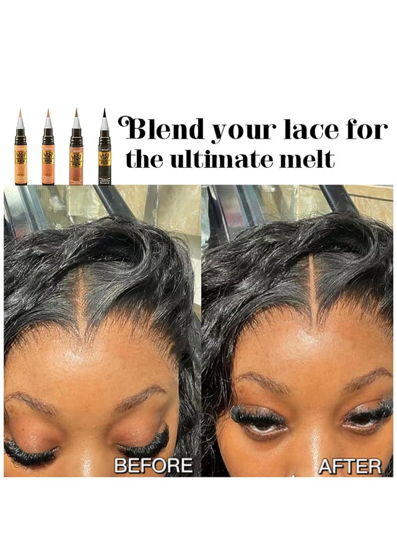 INYOU Lace Tint Precision Pen Wig Lace Tint with Brush Applicatior, Easy to use, Long Lasting Formula, Blends Natural, Seamless Finish Waterproof Effect - Image 5